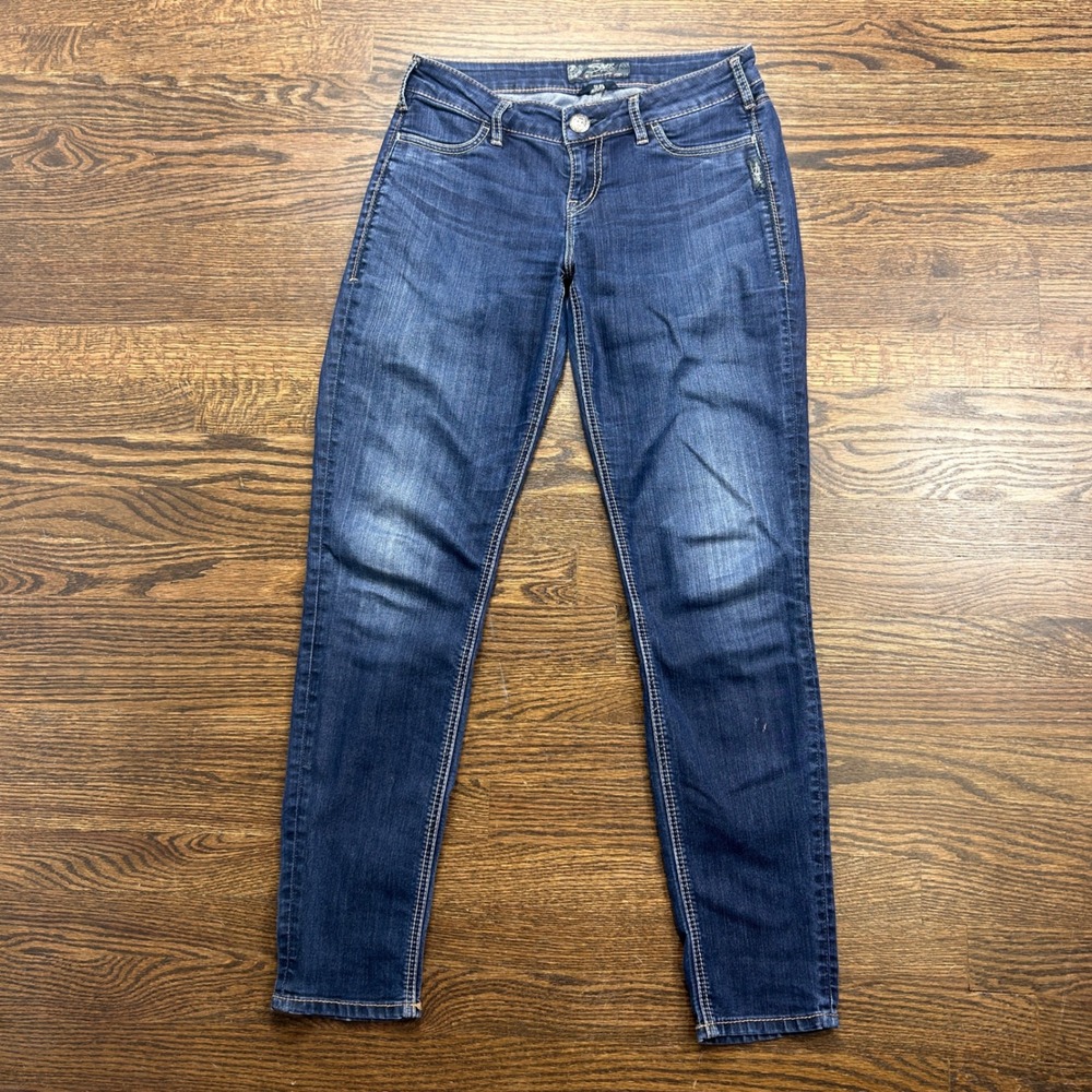 Silver Jeans Co Suki Jegging Womens 28 31 Blue Skinny Mid Rise Denim